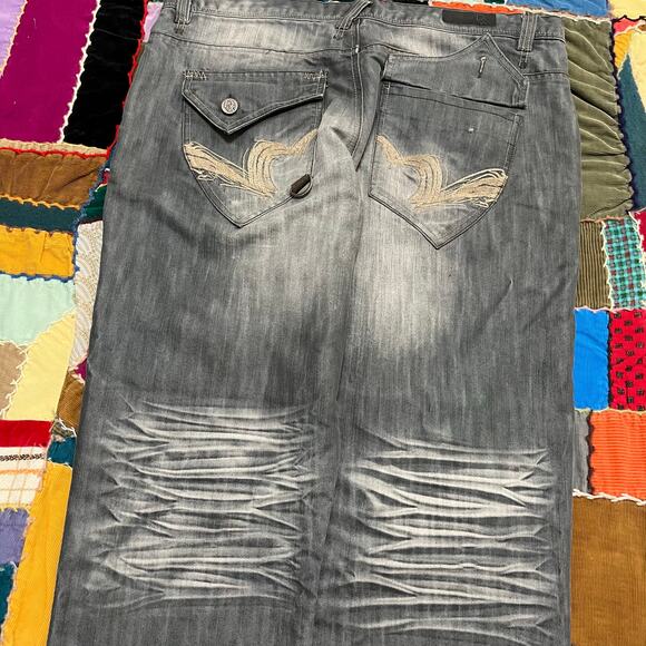 D-Lux Faded Acid Washed Grey Jeans 40Wx32L - Picture 4 of 8